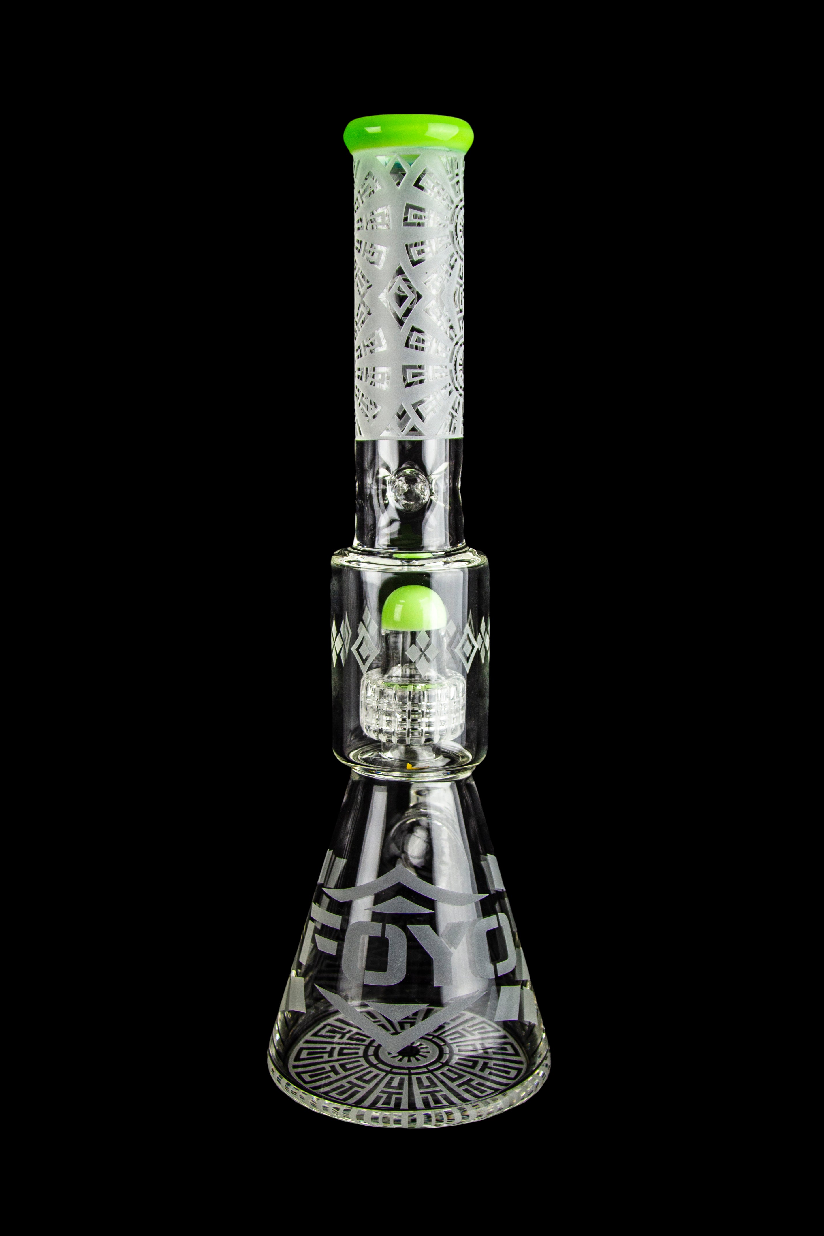Foyo's Stunning Sandblasted Matrix Perc Beaker Bong