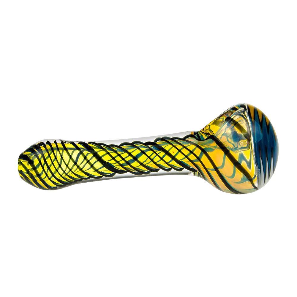 G-Spot Black and White Striped Hurricane Bowl Glass Spoon Pipe - A Stunning Smoking Companion