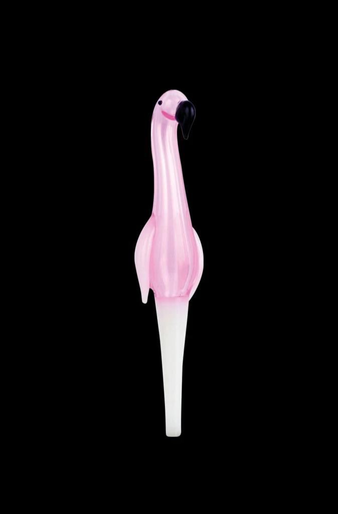 Gorgeous Flamingo Glass Dab Straw - A Collector's Delight