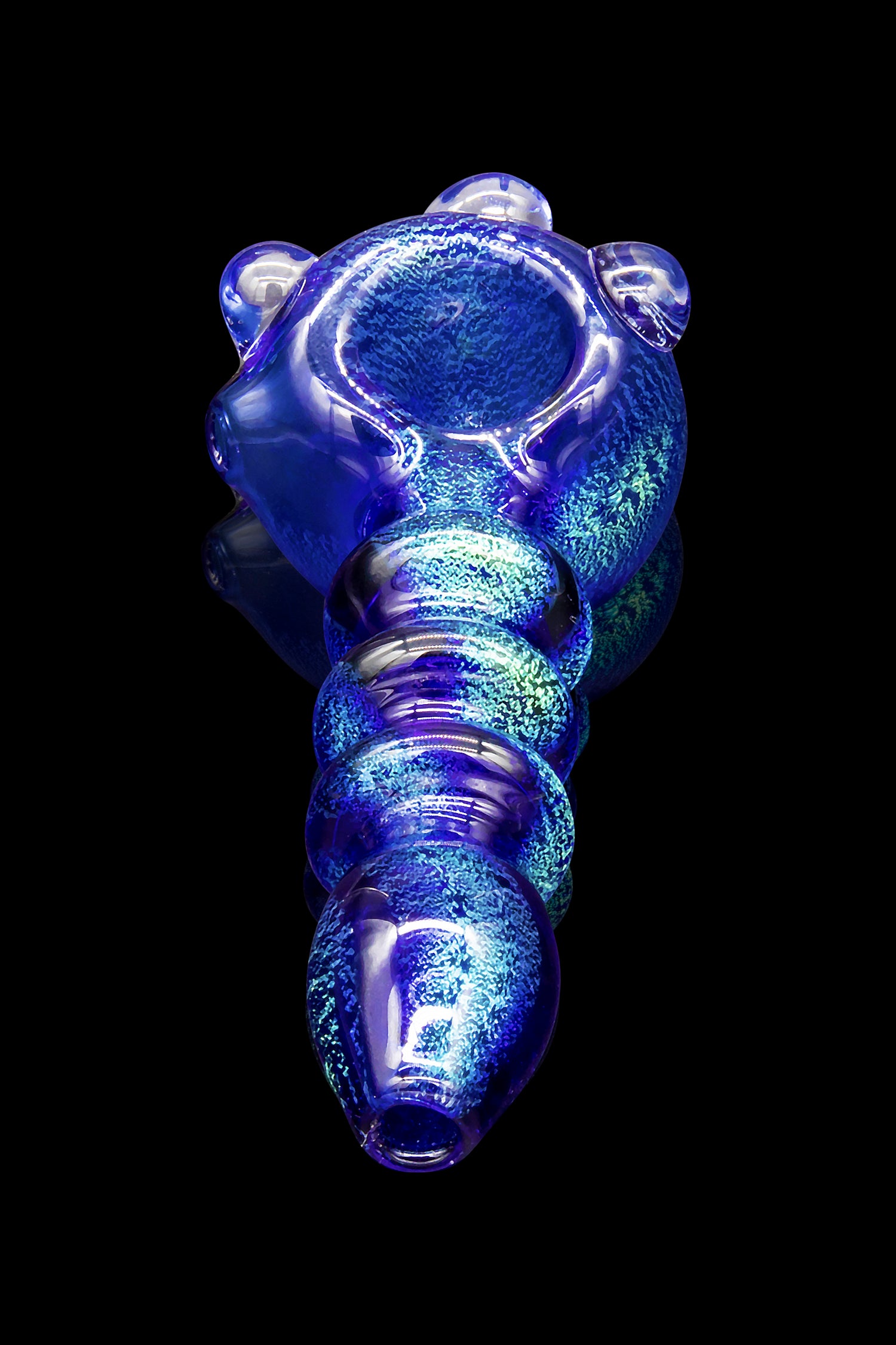 LA Pipes Andromeda Solid Blue Dichro Maria Ringed Spoon - A Stunning Piece