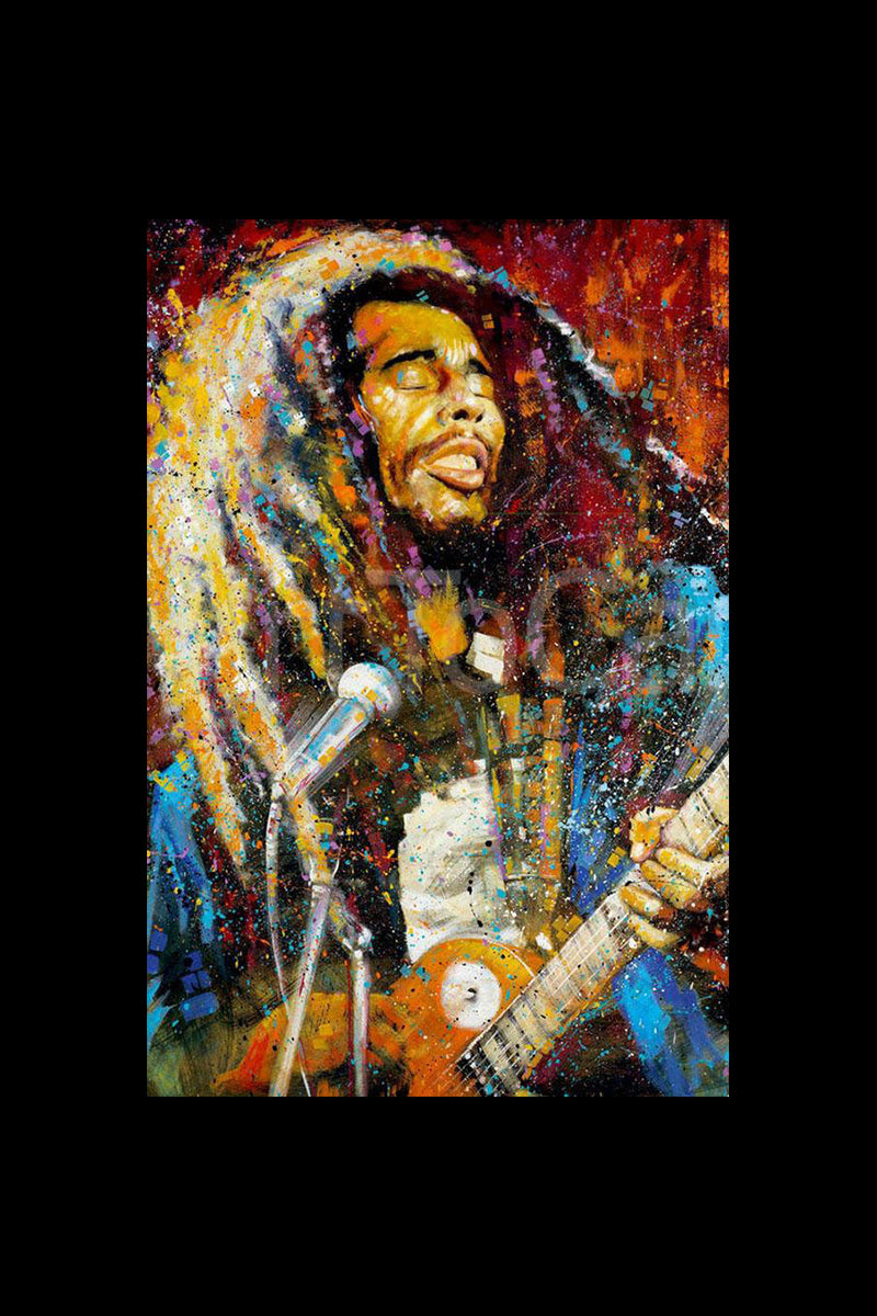 Iconic Bob Marley with Mic Poster