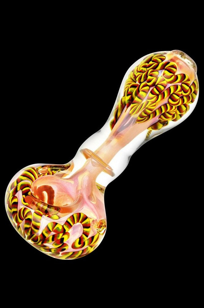 Stunning Pink Rasta Rope Glass Spoon Pipe