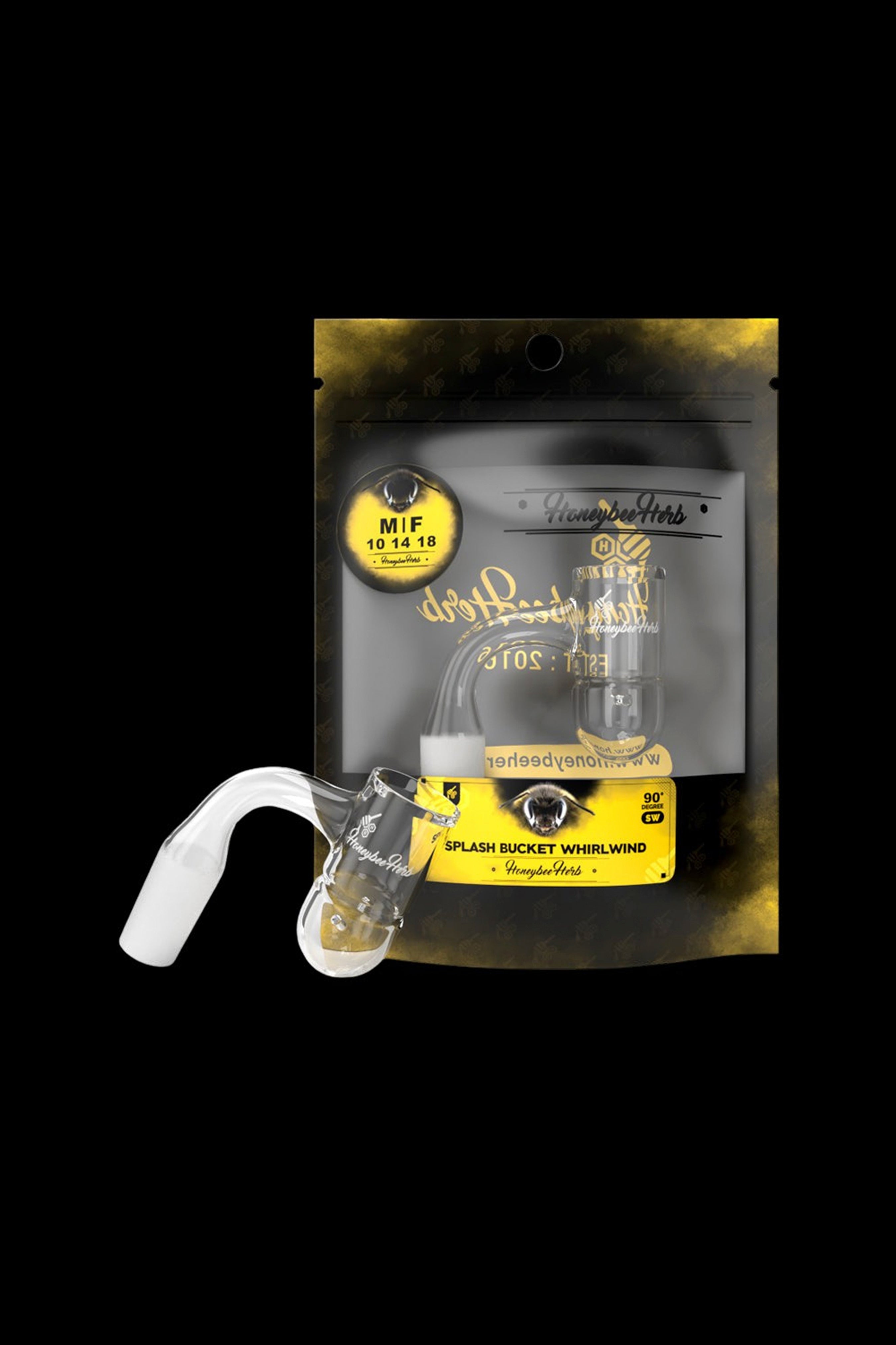 Honeybee Herb's Stunning Splash Bucket Whirlwind Quartz Banger - Black Line