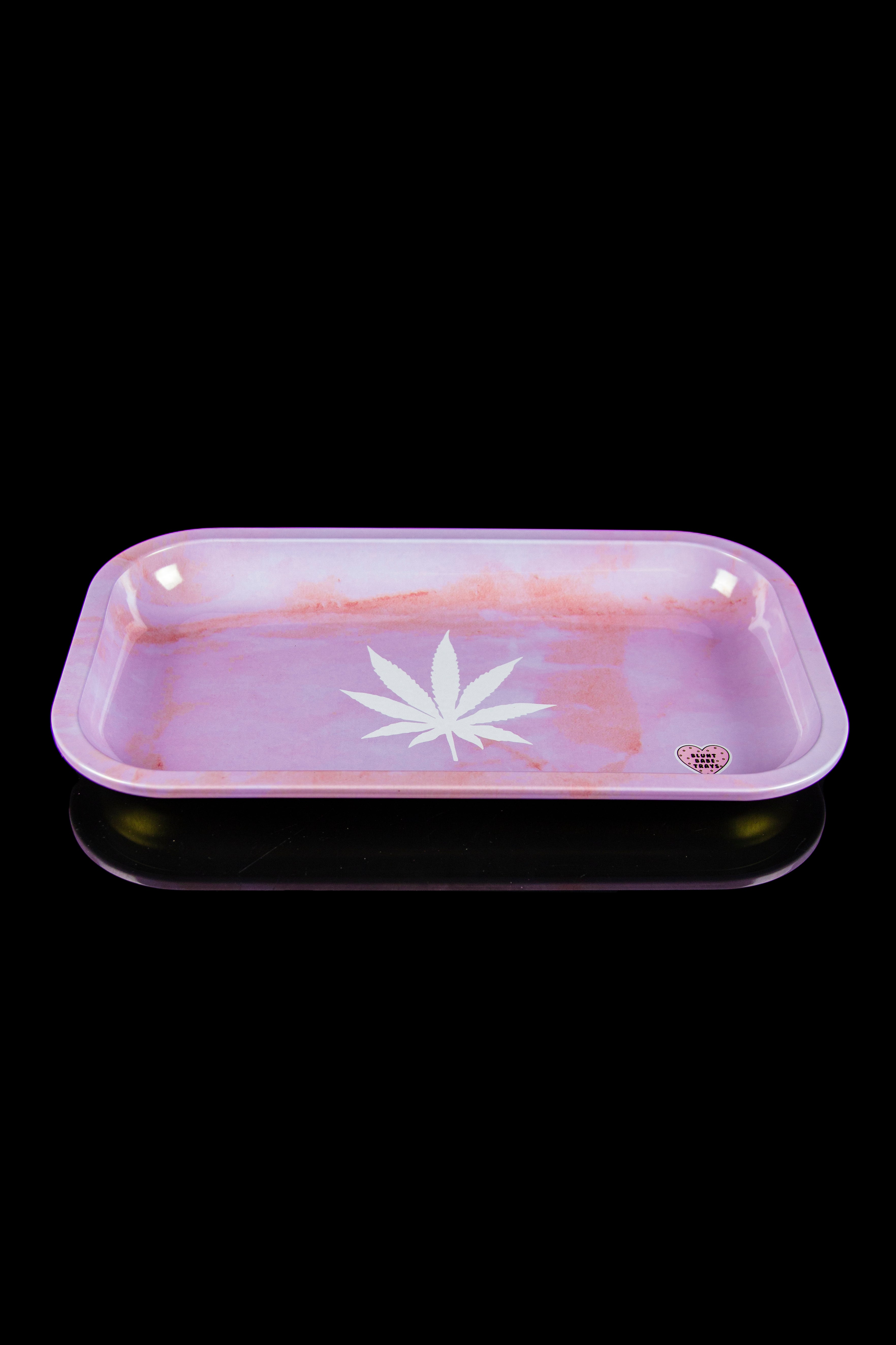 Blunt Babe Pink Marble Rolling Tray - A Must - Have for Stoners