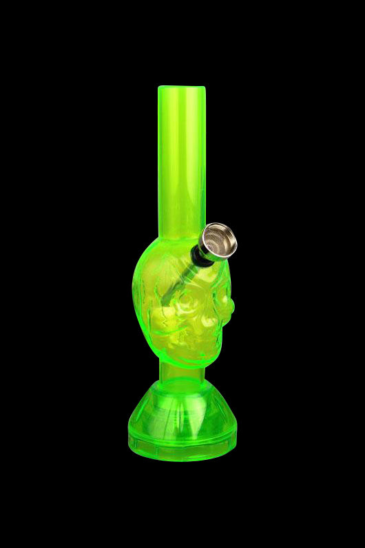 Awesome Mini Acrylic Skull Water Pipe with Built-in Grinder Base