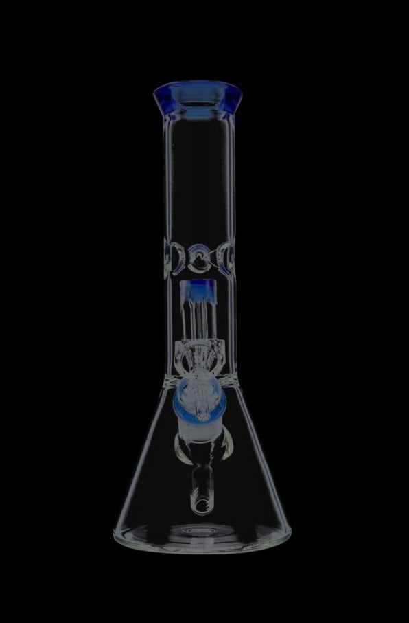 Stunning Glass Beaker Ice Bong with Drum Percolator - Party Essential!