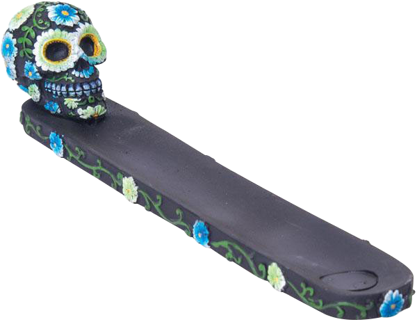 Enchanting Flower Sugar Skull Incense Burner for Spooky Halloween