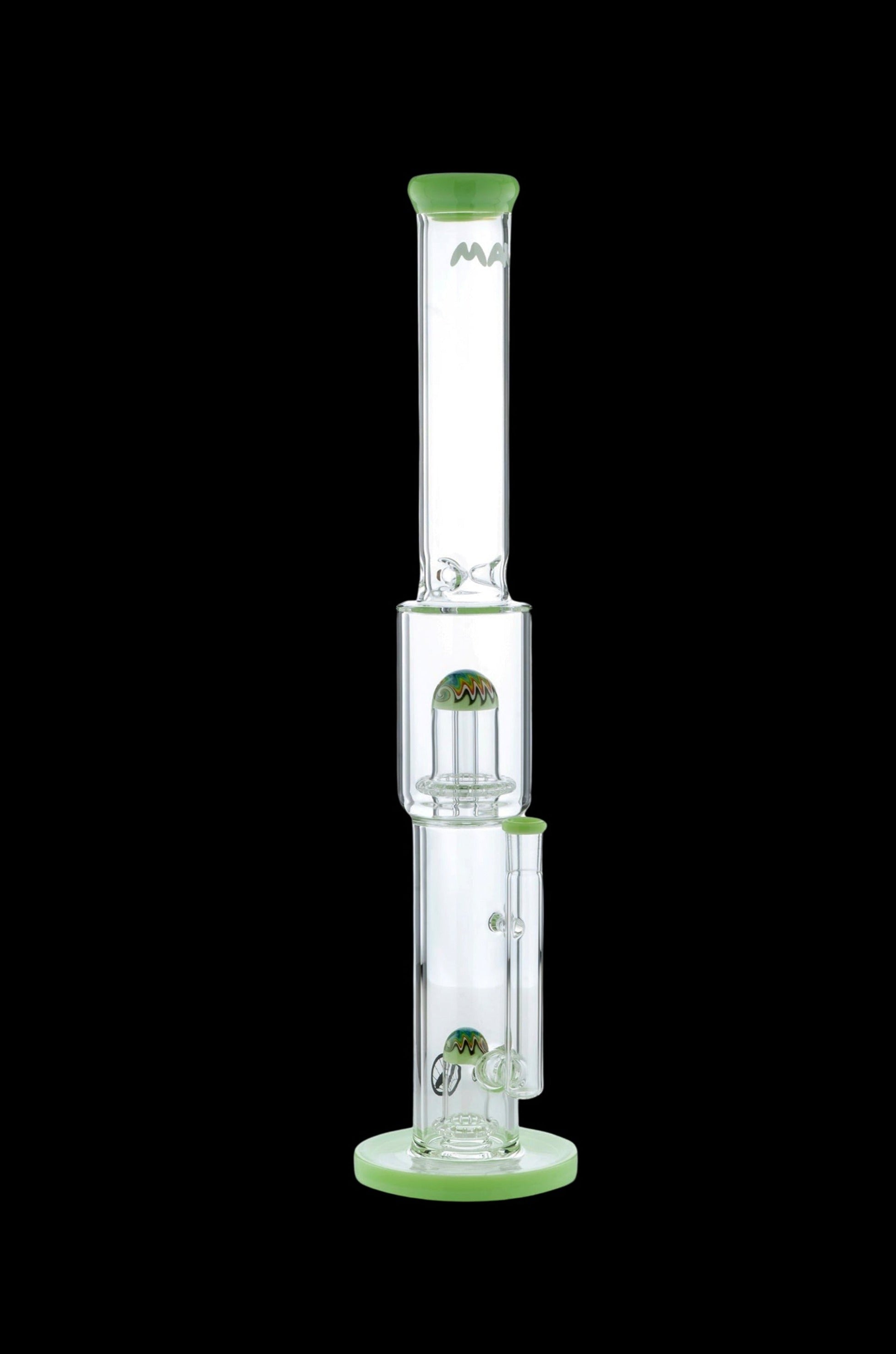 MAV Glass Wig Wag Reversal Double UFO Straight Tube Bong - An Out - of - this - World Smoking Experience
