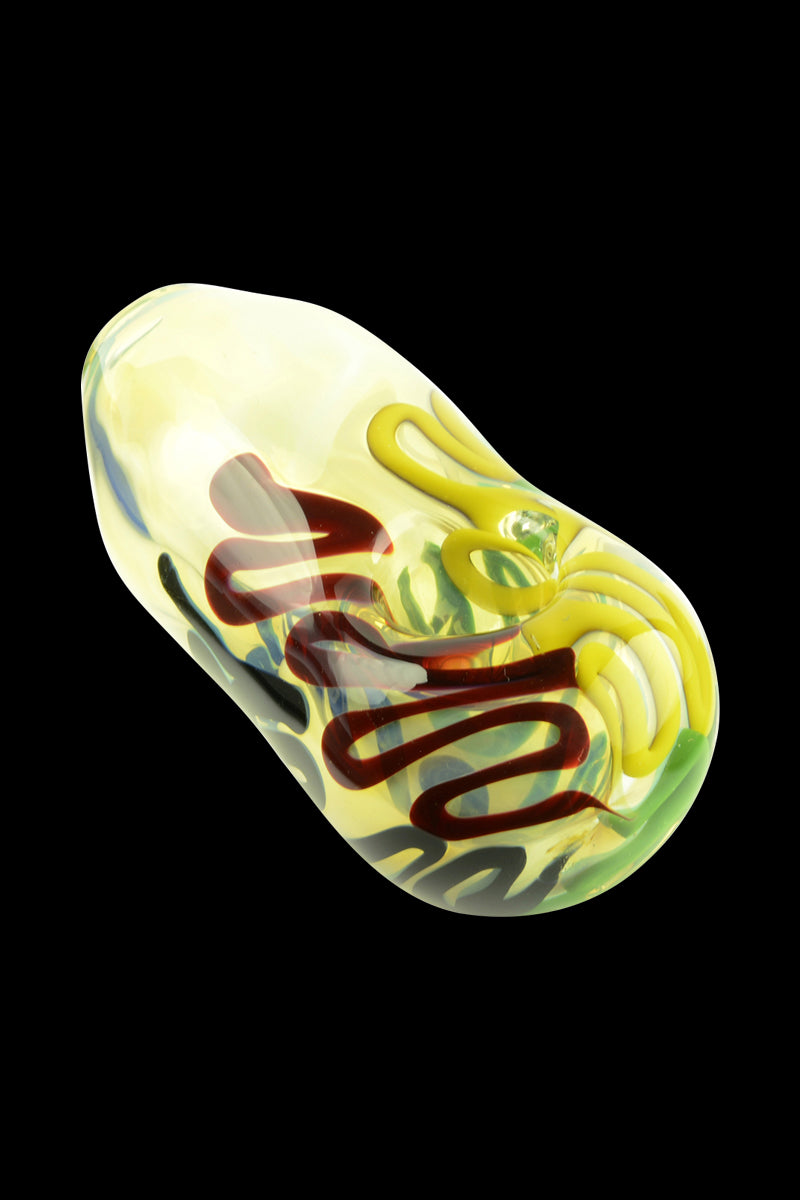 Glassheads Fumed Egg Spoon Pipe with Rasta Strings - A Stylish Smoking Essential