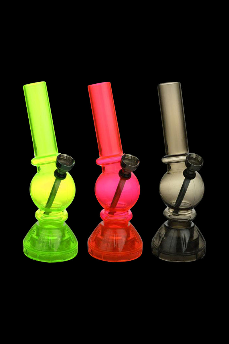 Cool Angled Mini Acrylic Water Pipe with Handy Grinder Base