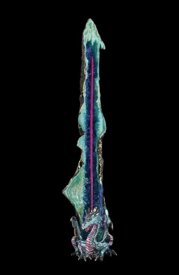Enchanting Blue Dragon Standing Incense Burner