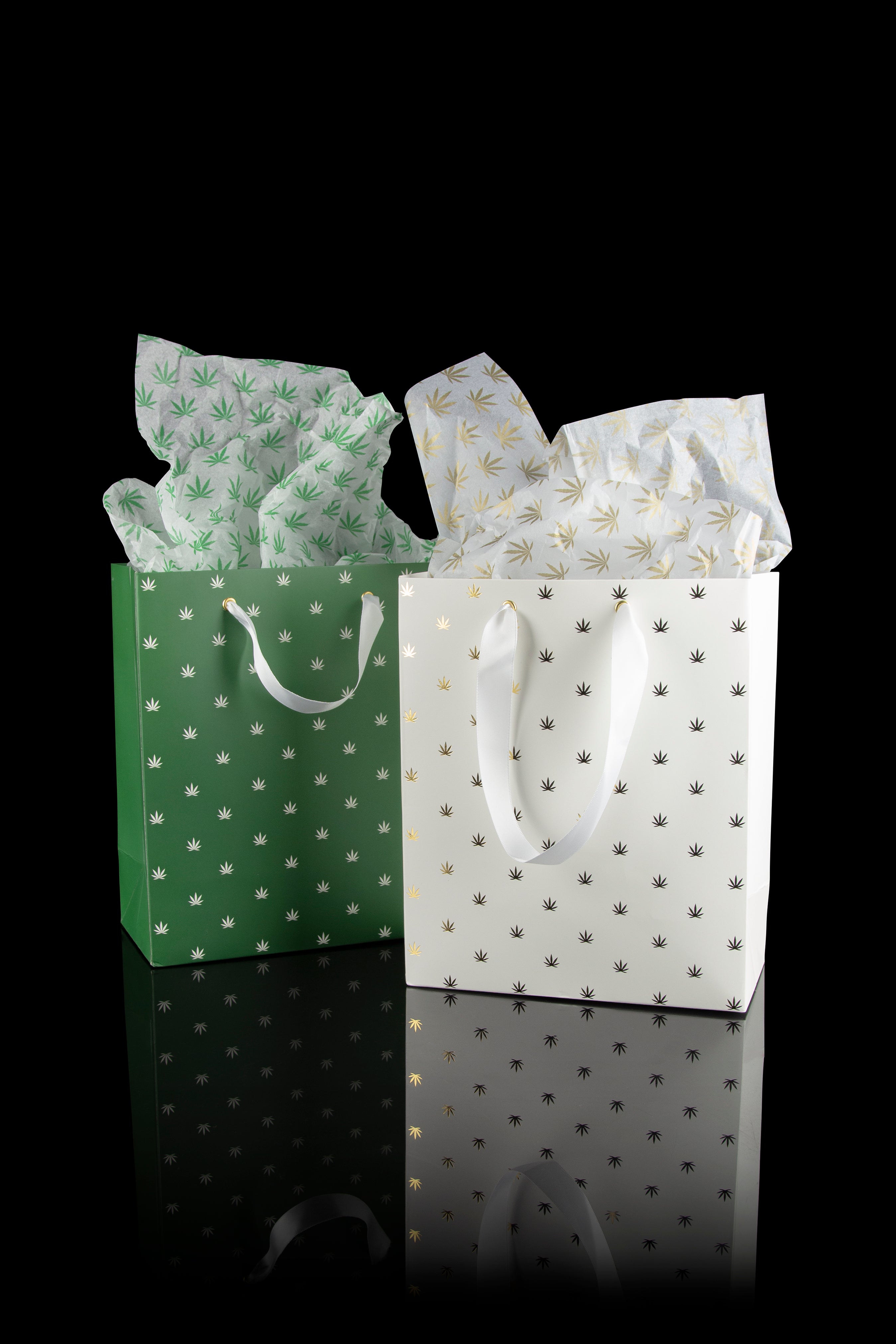 KushKards Premium Cannabis - Themed Gift Bag & Tissue Paper Set