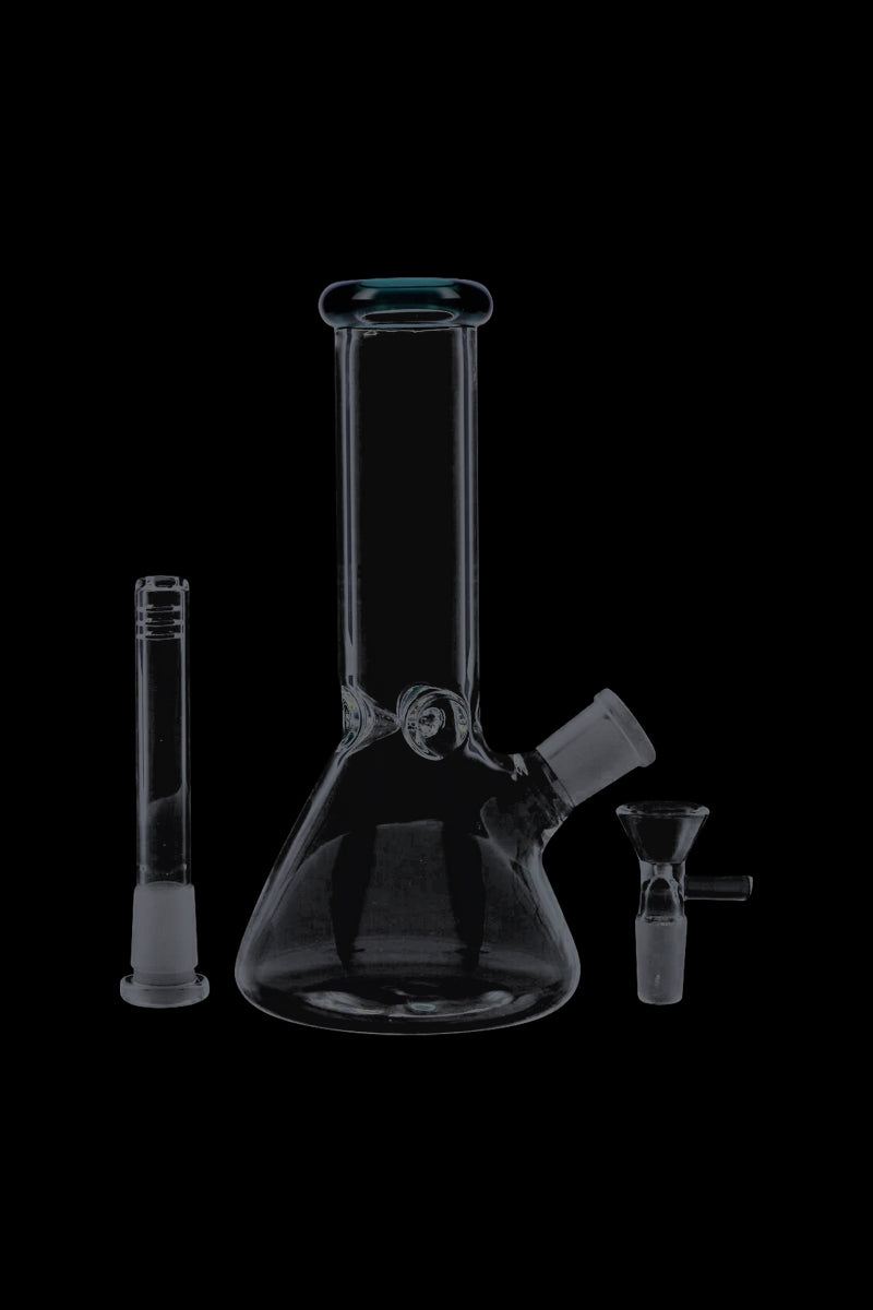 Exquisite Glass Beaker Base Ice Bong with Vibrant Colored Mouthpiece