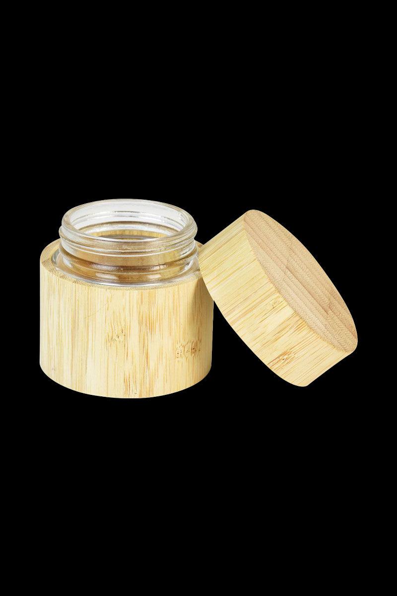Exquisite Bamboo-Encased Childproof Glass Storage Jars