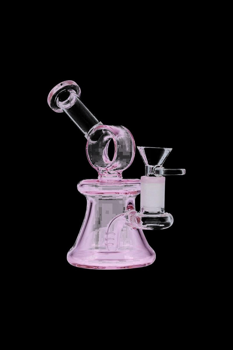Stunning Glass Bubbler with Bell Base and Hoop Neck Design