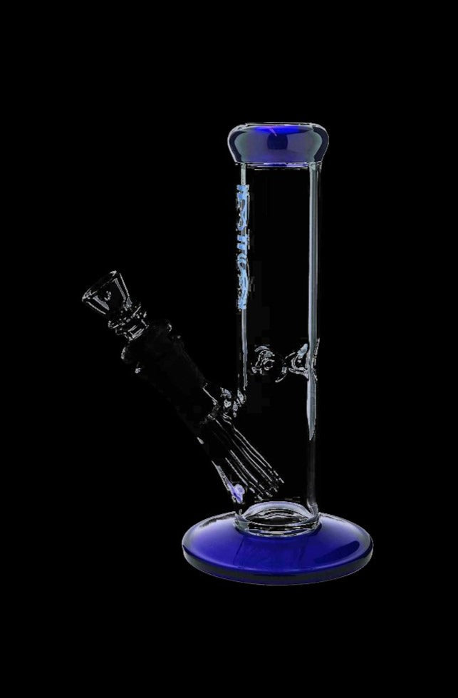 Bio Hazard Glass Straight Ice Bong with Stunning Color Accents
