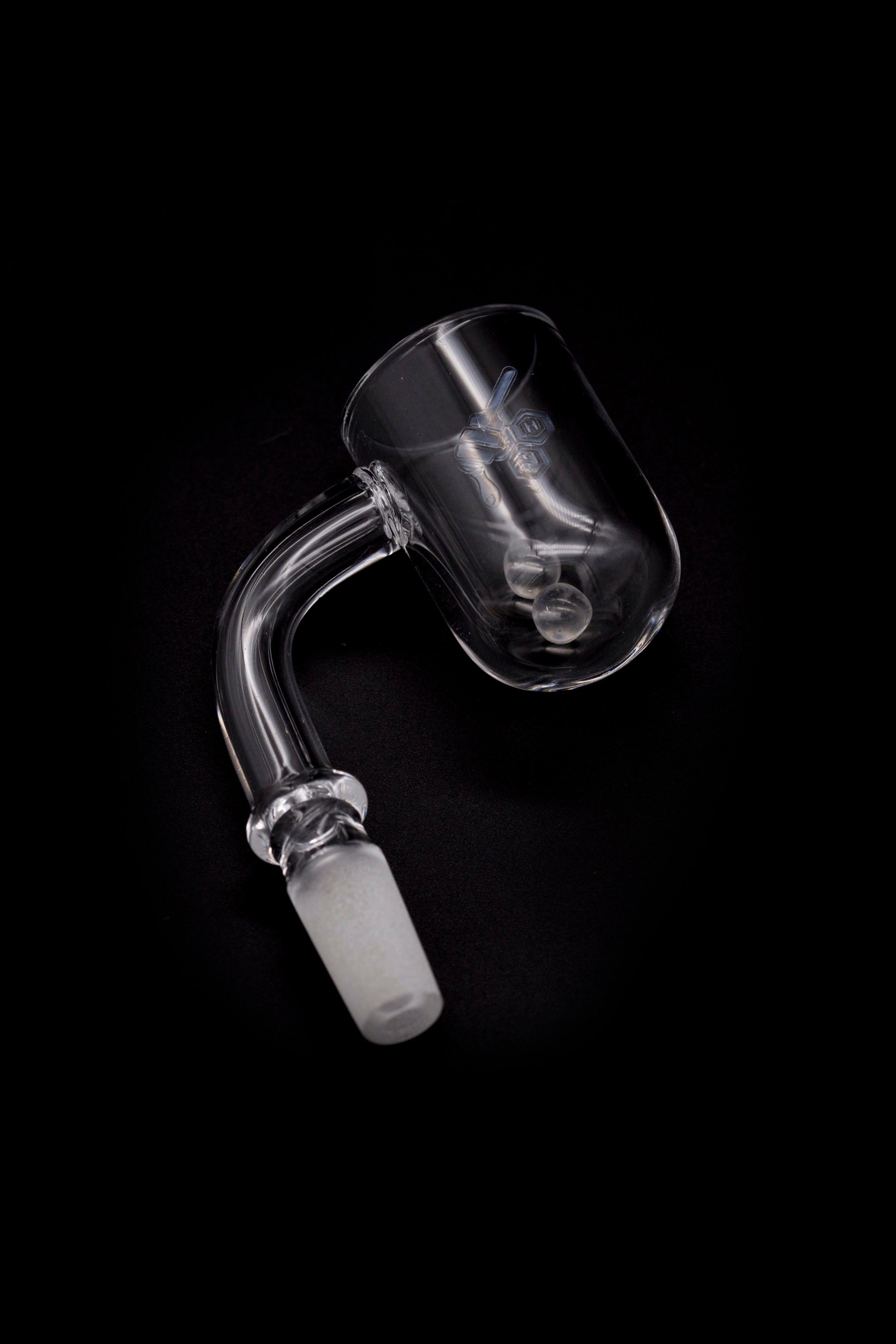Honeybee Herb Honey Cyclone Quartz Banger - Yellow Line: Elevate Your Dabbing Experience