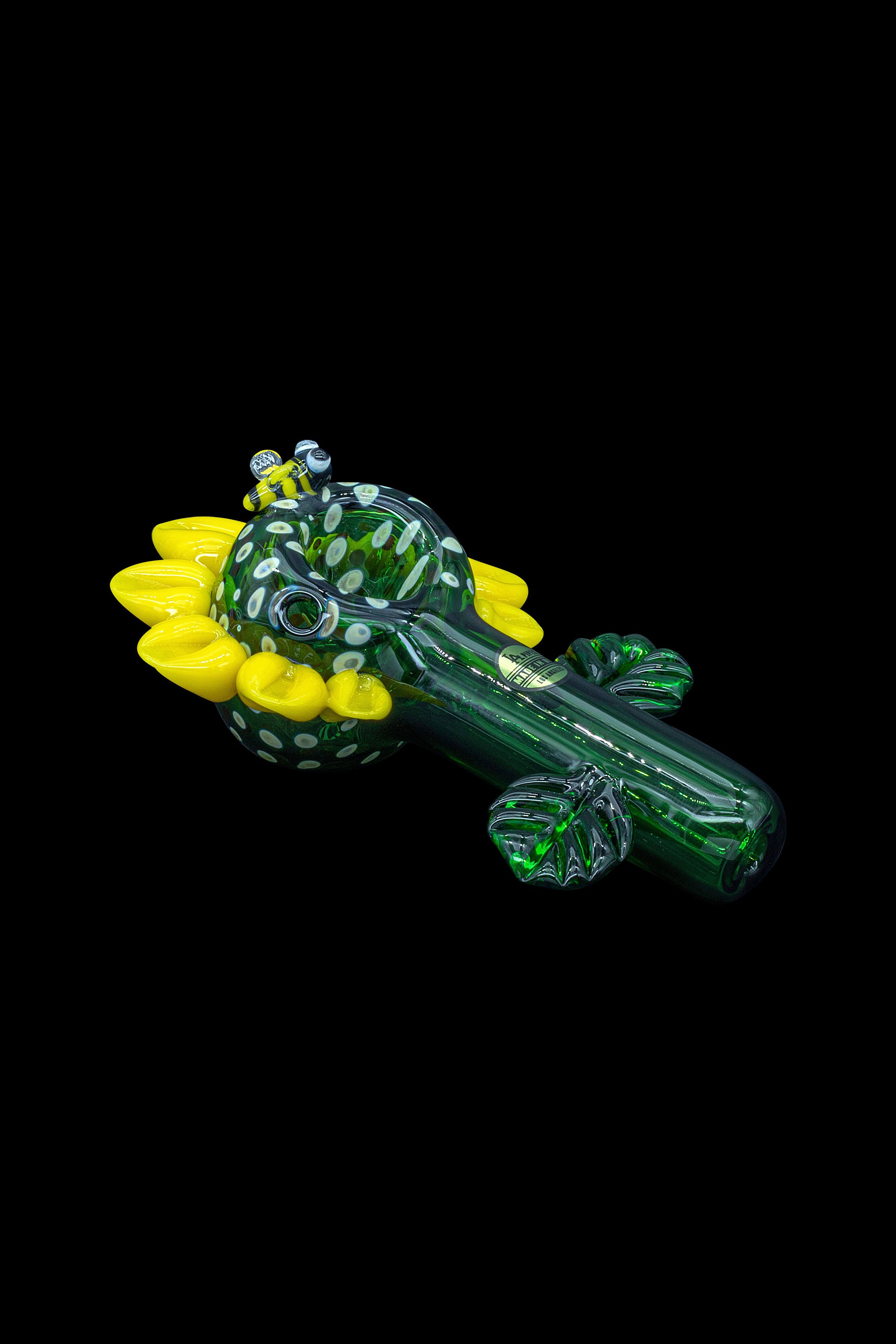 LA Pipes Sunny Sunflowers Glass Smoking Pipe