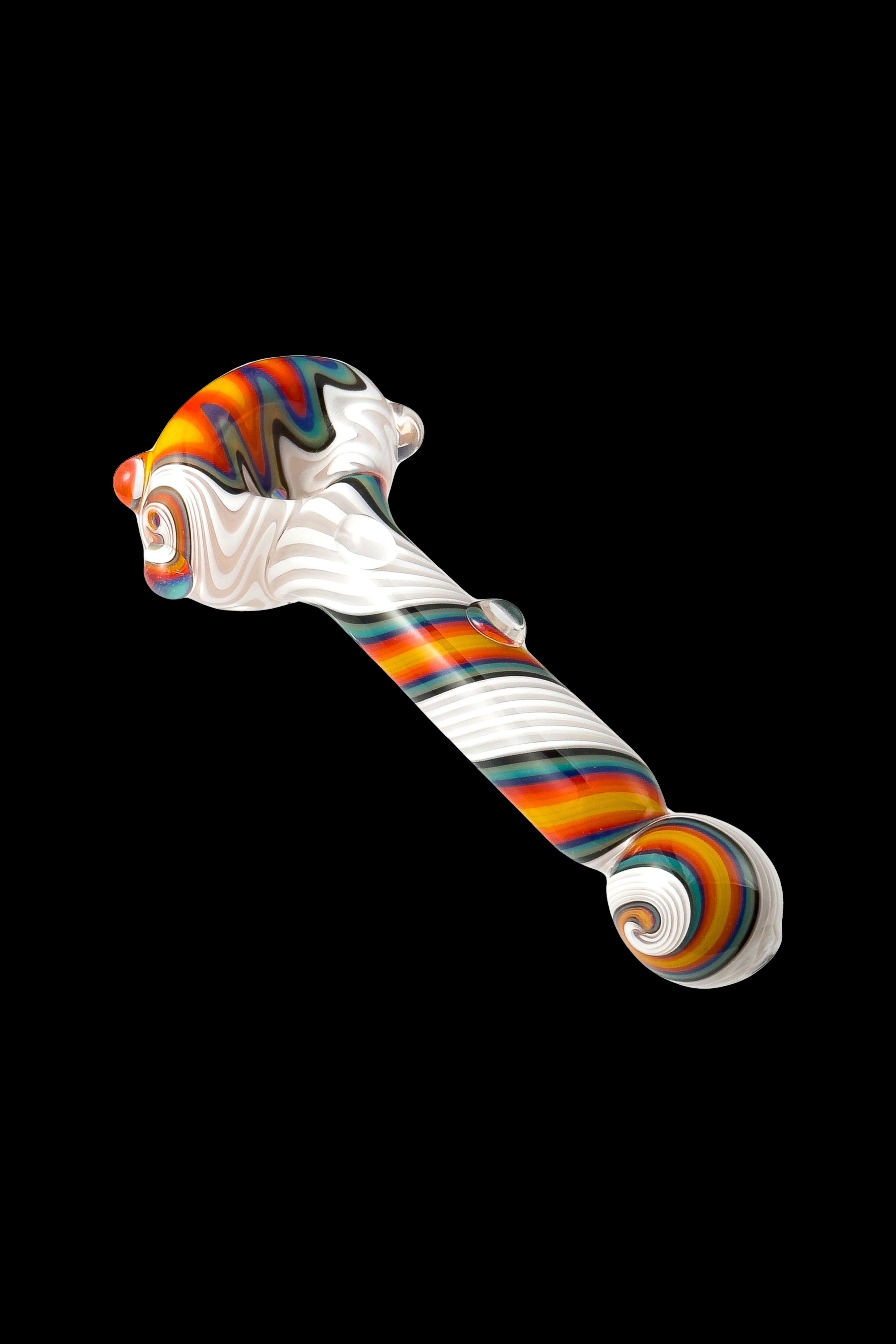 The Crush Eye-Catching Spiral Body Wig-Wag Head Hand Pipe with Bulb Mouthpiece