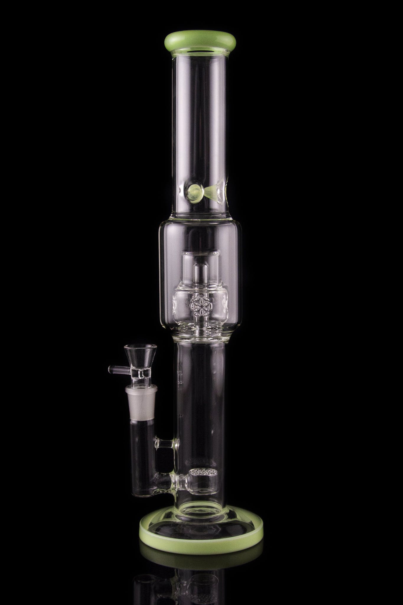 Calibear Tree of Life Straight Tube Water Pipe - A Timeless Smoking Companion
