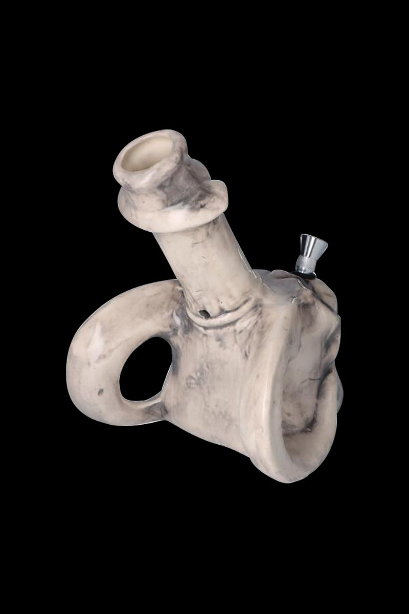 Stunning Horned Skull & Candle Ceramic Bong