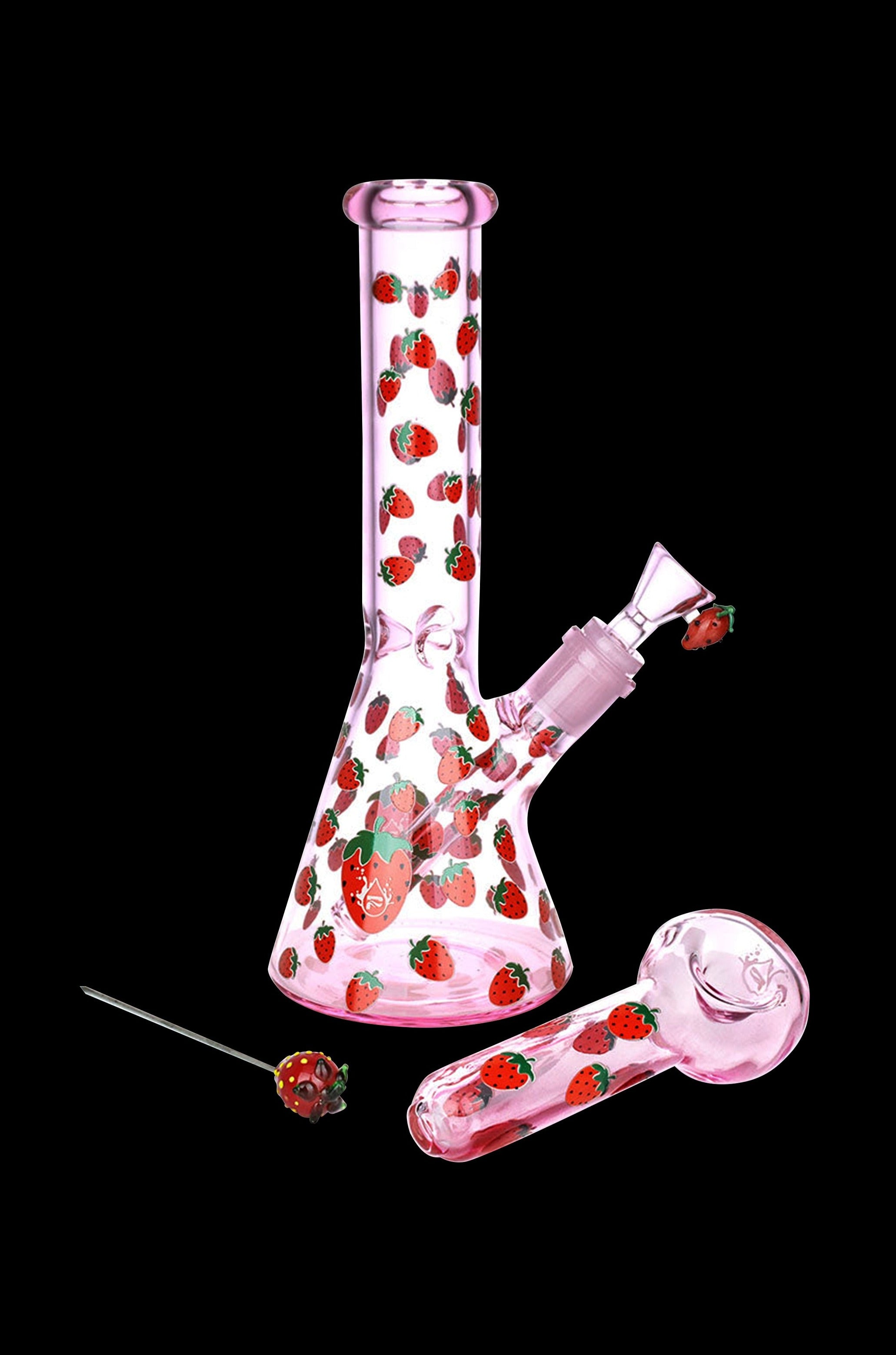 Pulsar Fruit Series Strawberry Cough Glow Pipe Set - The Ultimate Smoking Duo!