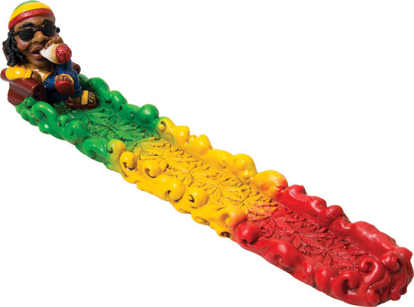 Jamaican Leaf Polyresin Incense Holder - A Captivating Rasta-Inspired Piece