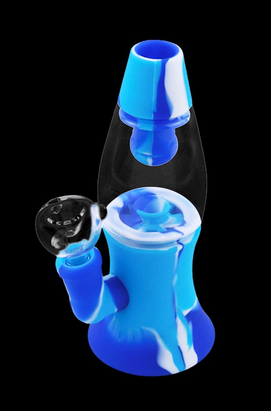 Cloud 8 Retro Lava Lamp Silicone & Glass Water Pipe - Your Ultimate Travel Smoking Companion