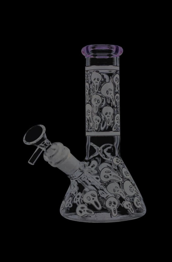 Stunning Ghost Face Mini Beaker Ice Bong