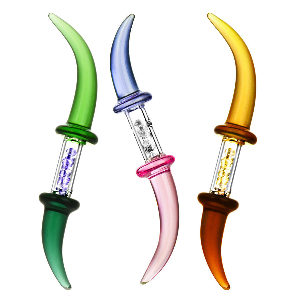Stunning Diamond Jeweled Bull Horn Glass Dabber