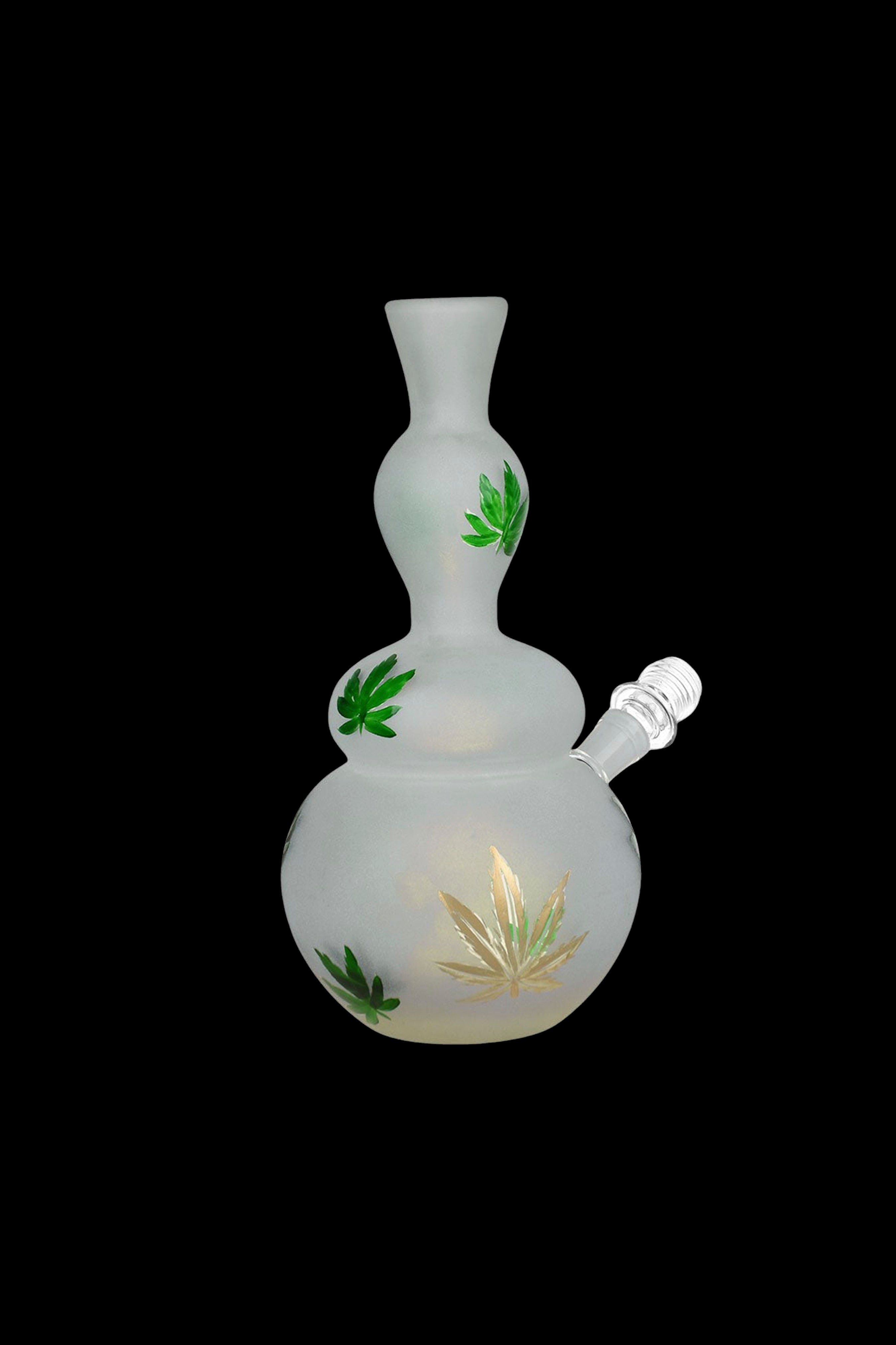 Enchanting Hemp Leaf Frosted Soft Glass Water Pipe