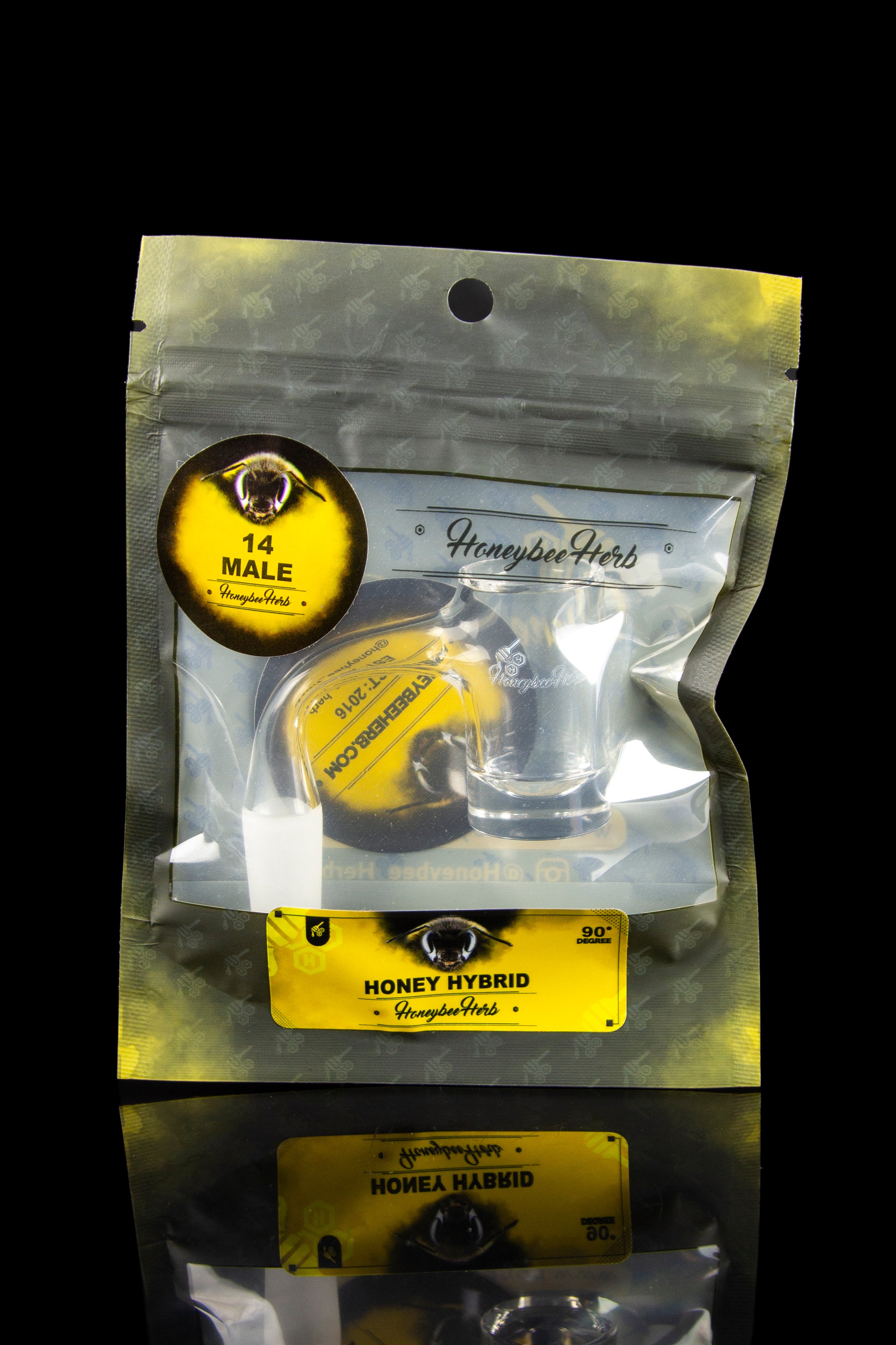 Honeybee Herb Honey Hybrid Quartz Banger - Stylish Black Line