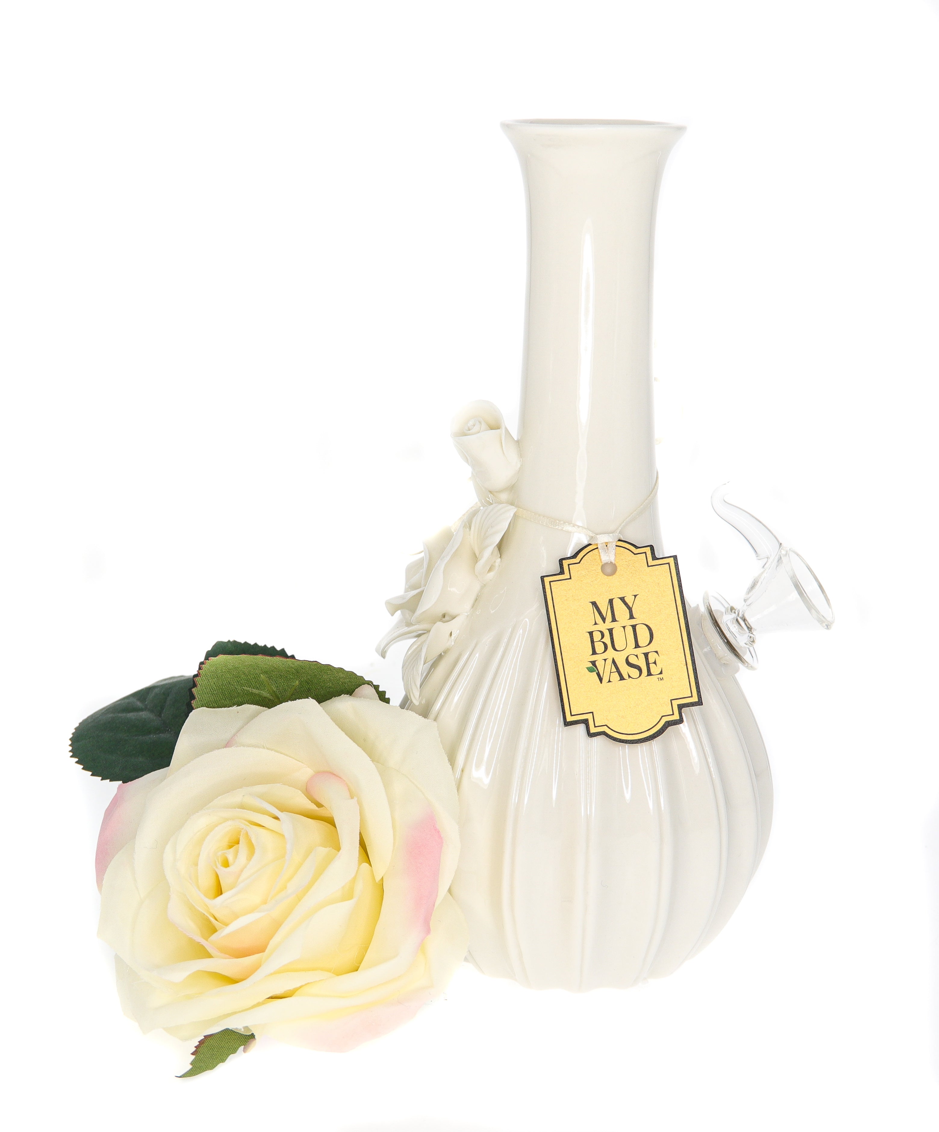 Exquisite Rose Porcelain Vase Water Pipe - A Timeless Beauty