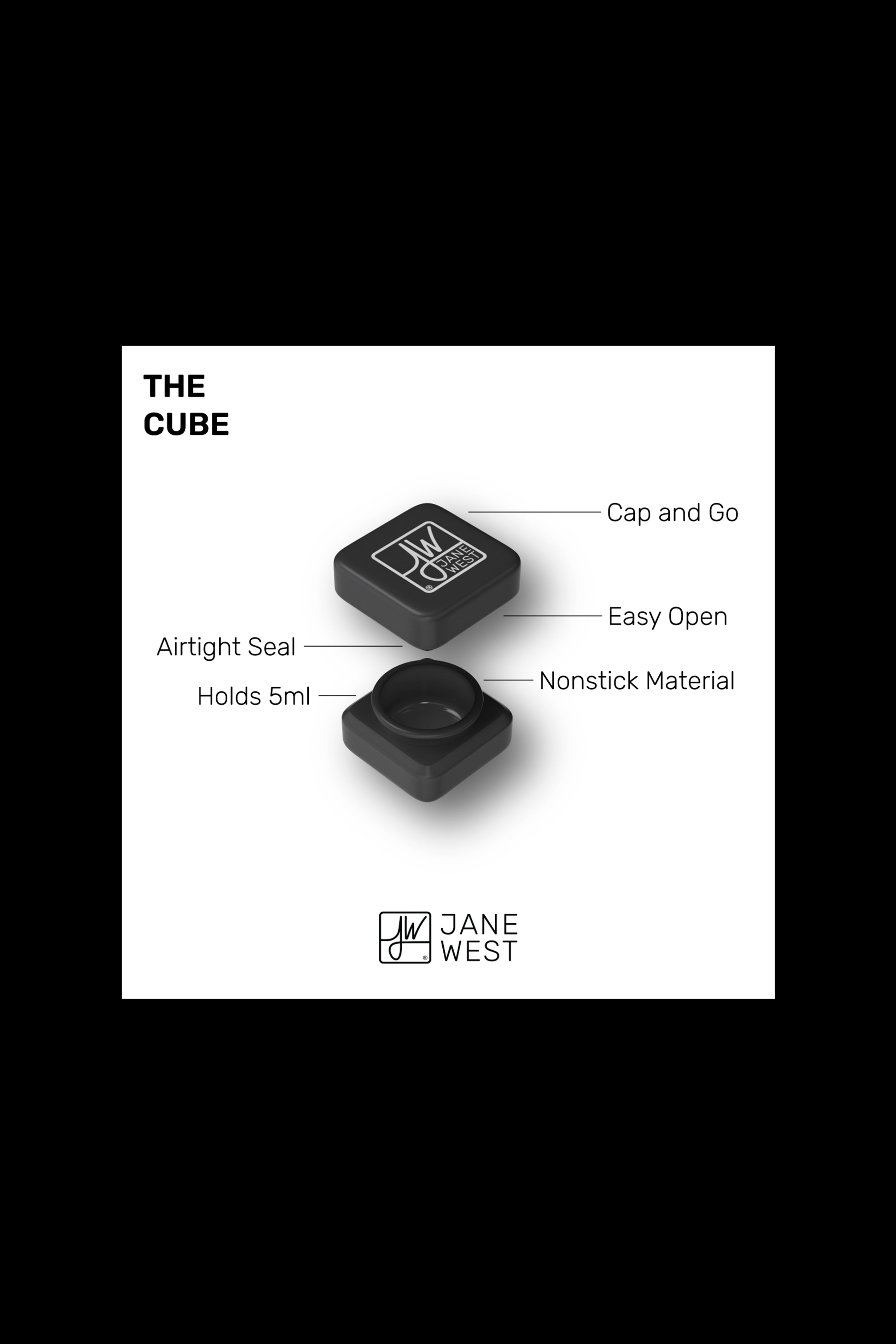 Jane West The Cube: Premium 5ml Nonstick Container