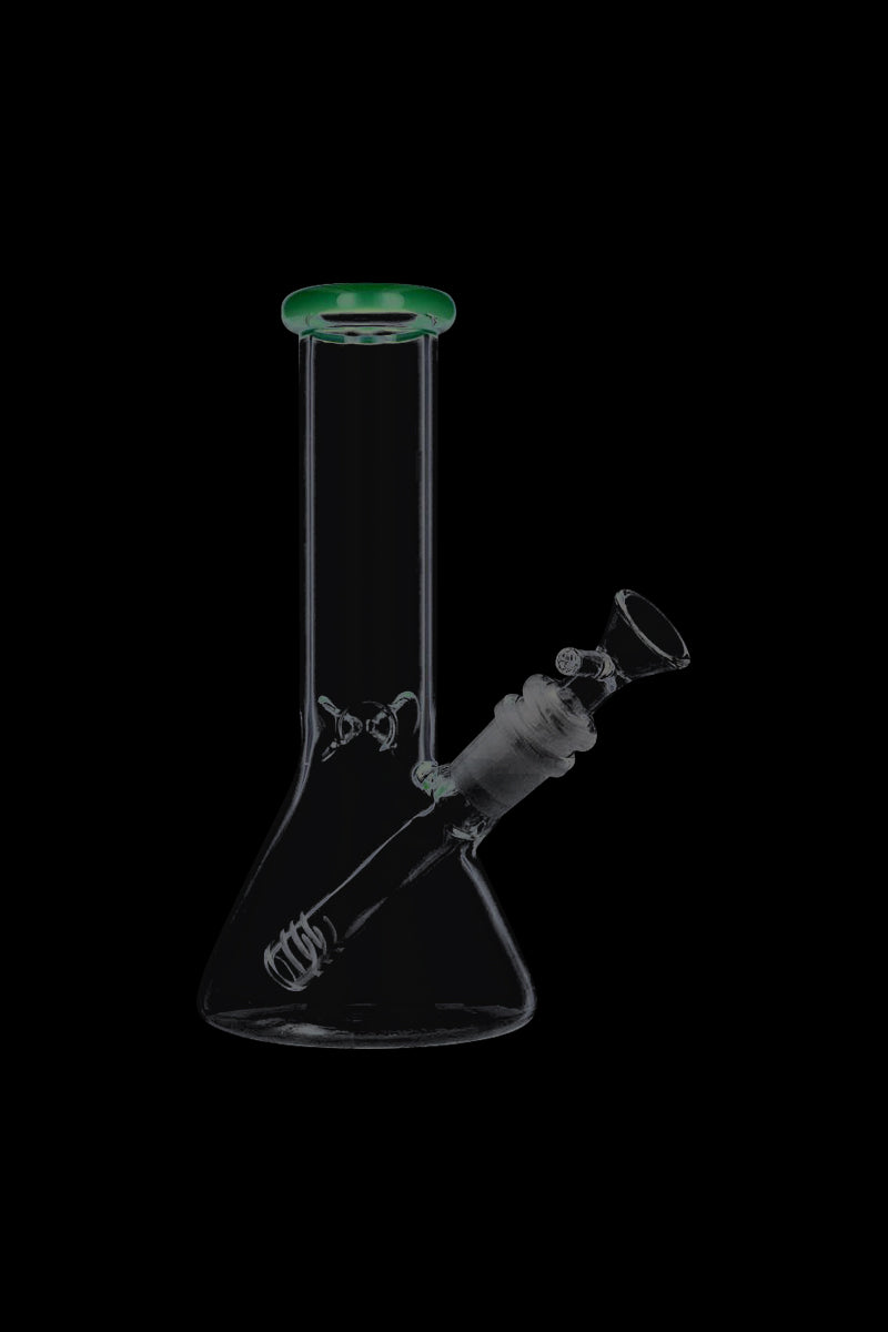 Exquisite Glass Beaker Base Ice Bong with Vibrant Colored Mouthpiece
