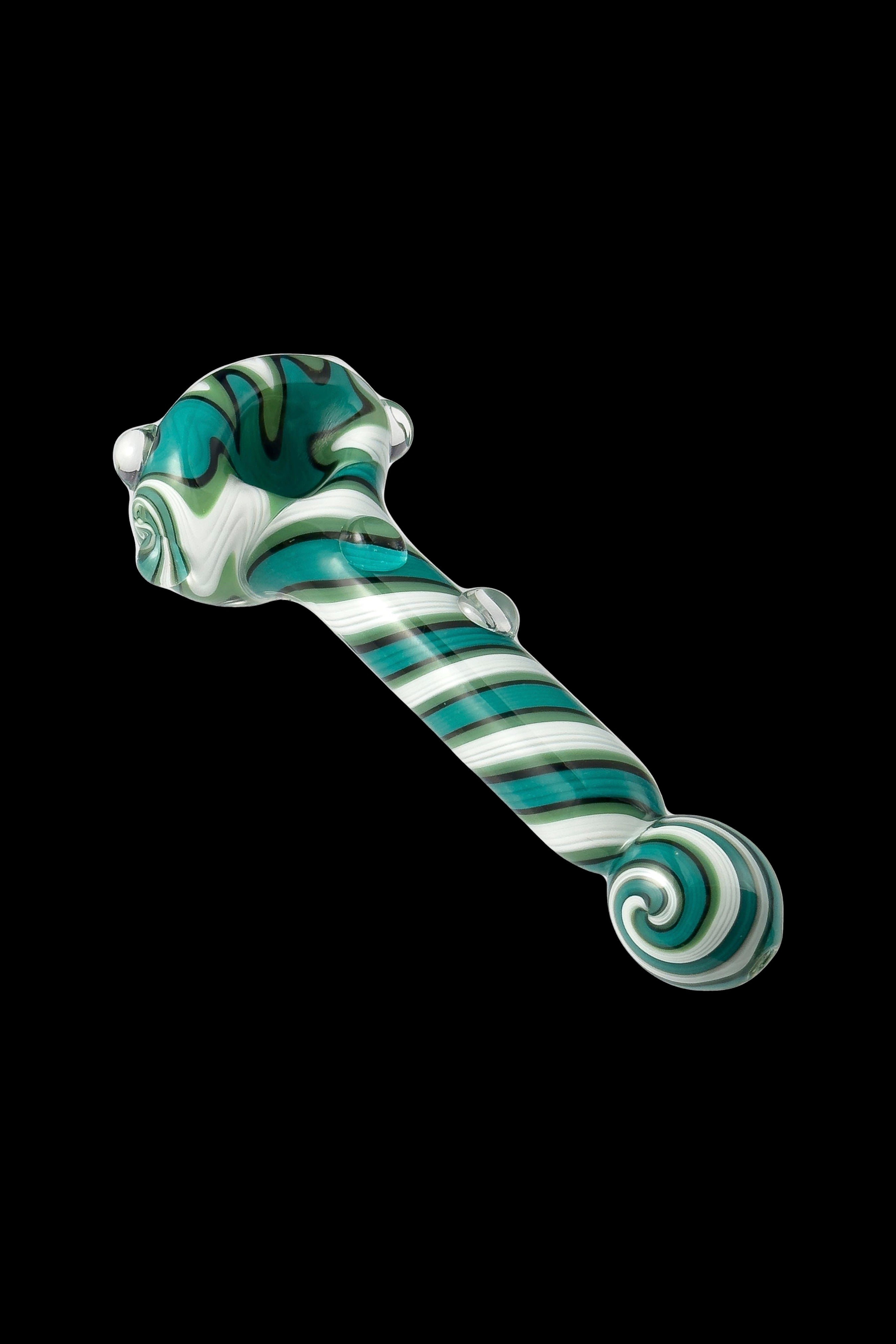The Crush Eye-Catching Spiral Body Wig-Wag Head Hand Pipe with Bulb Mouthpiece