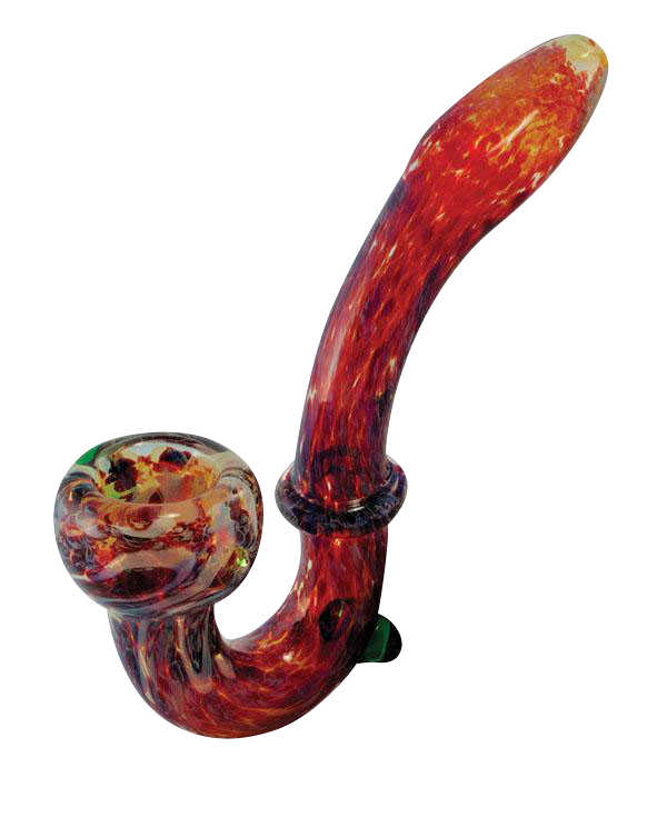 Stunning Multi - color Frit Glass Sherlock Pipe