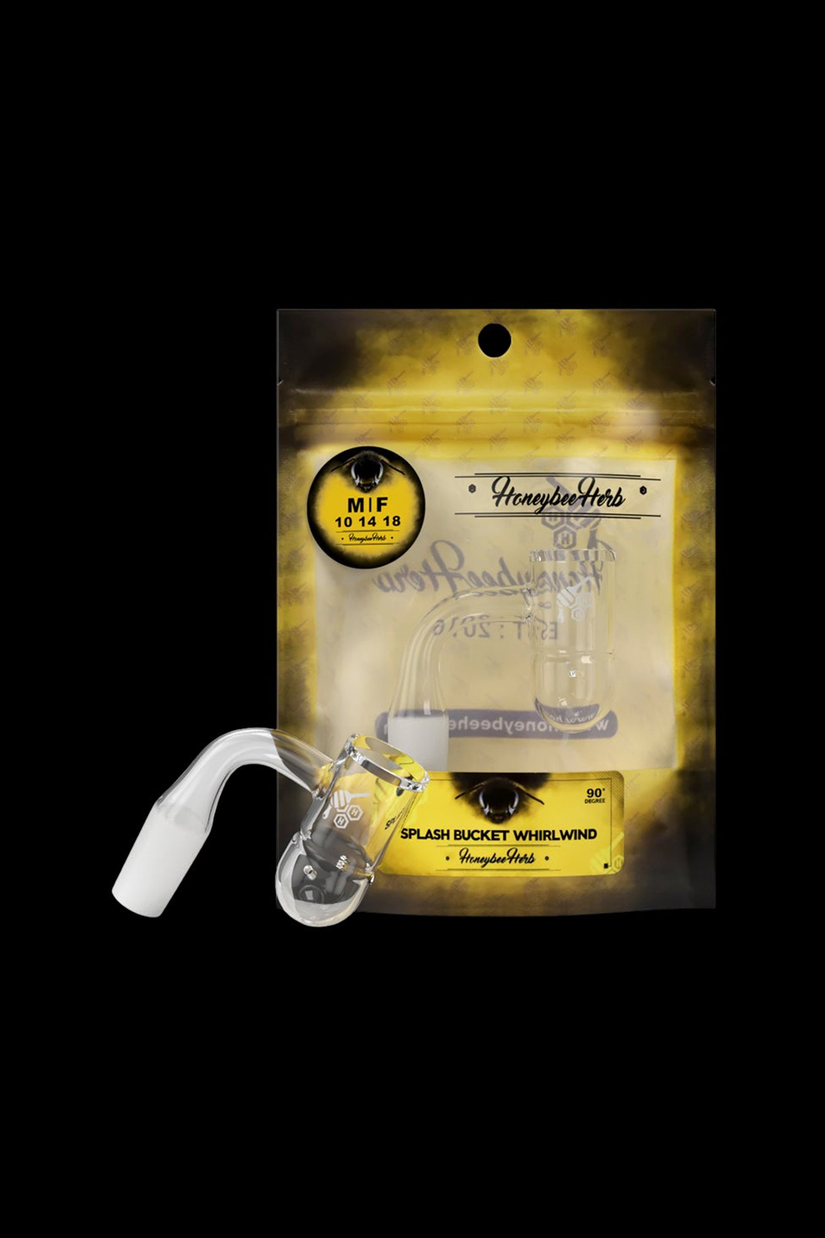 Honeybee Herb's Stunning Yellow Line Splash Bucket Whirlwind Quartz Banger