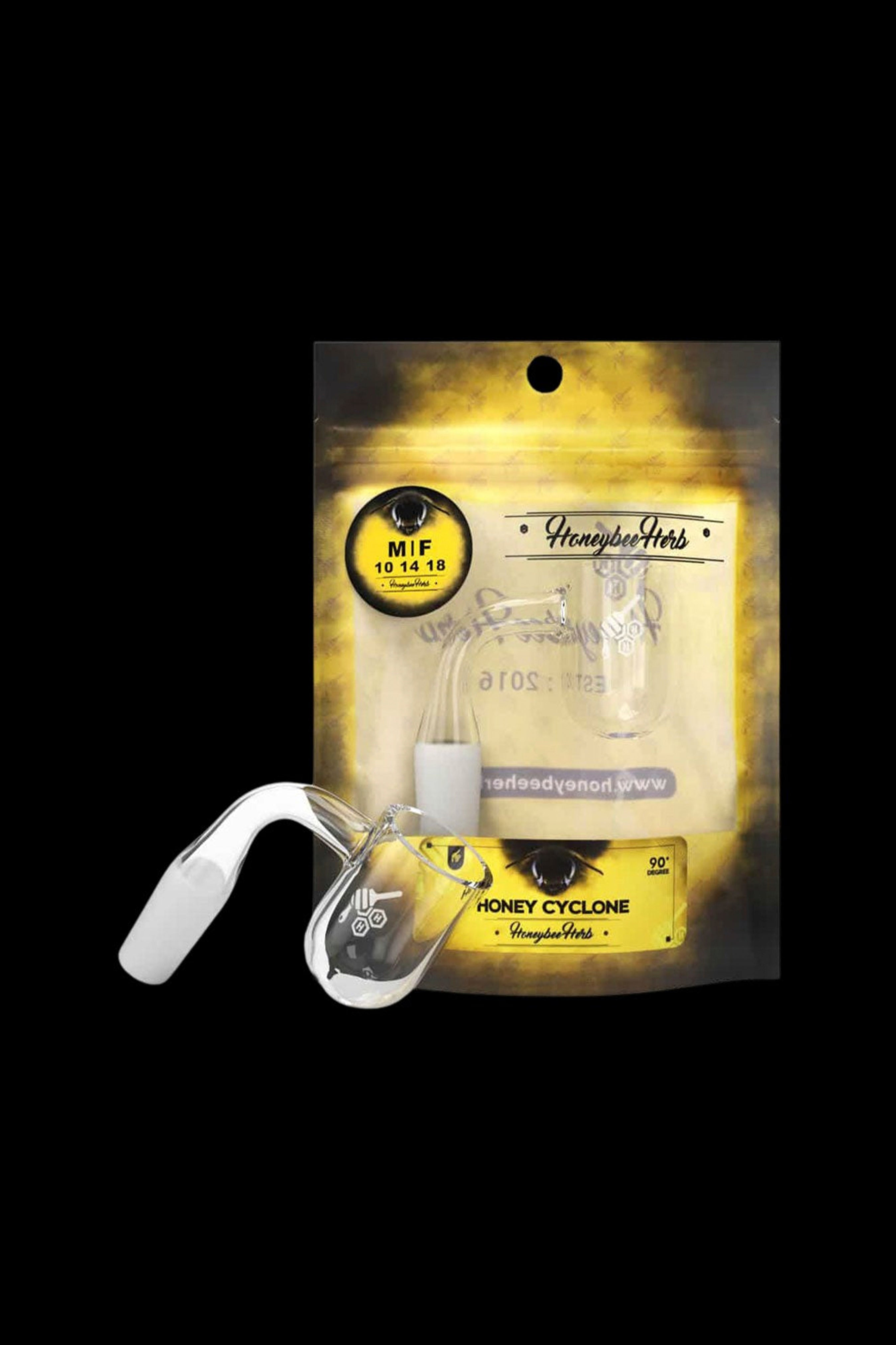 Honeybee Herb Honey Cyclone Quartz Banger - Yellow Line: Elevate Your Dabbing Experience