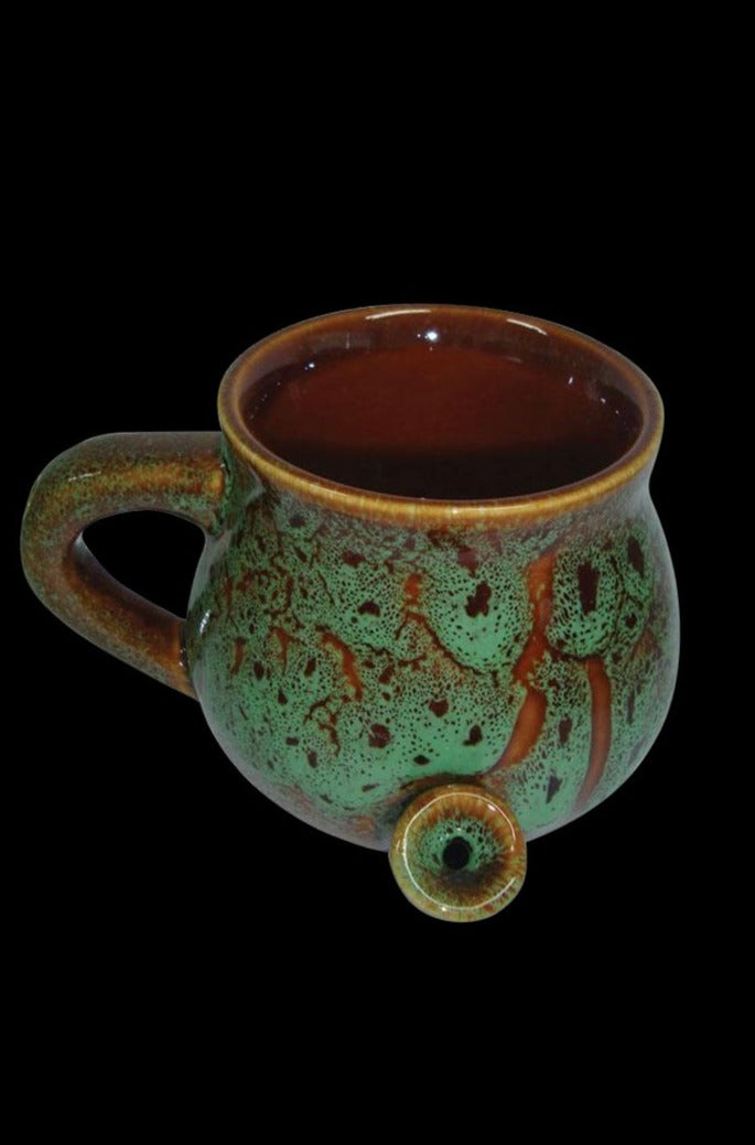 Stylish Ceramic Speckled Glaze Mug Pipe - Your All - in - One Beverage & Smoking Companion