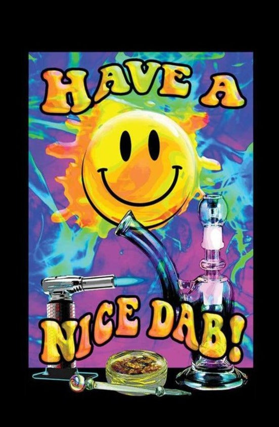 Black Light Poster - Have A Nice Dab: Trippy Dabbing Decor
