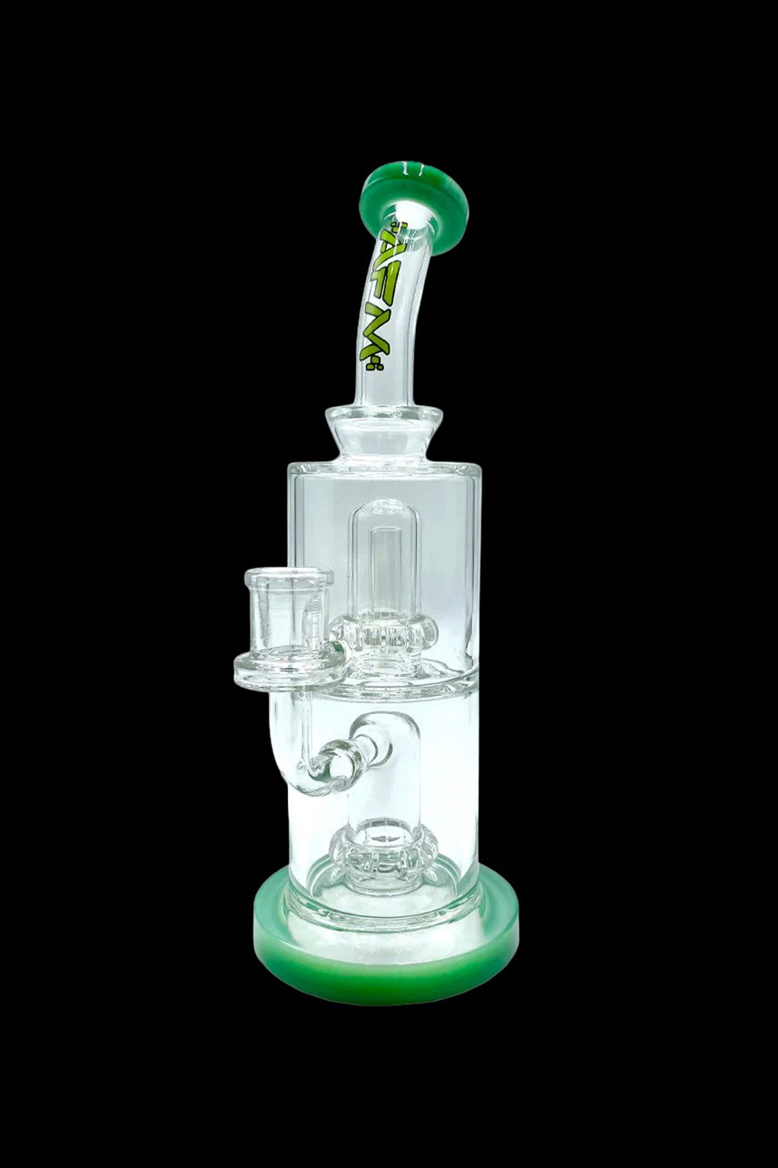 AFM Glass UFO Double Perc Glass Water Pipe - Premium Dabbing Rig