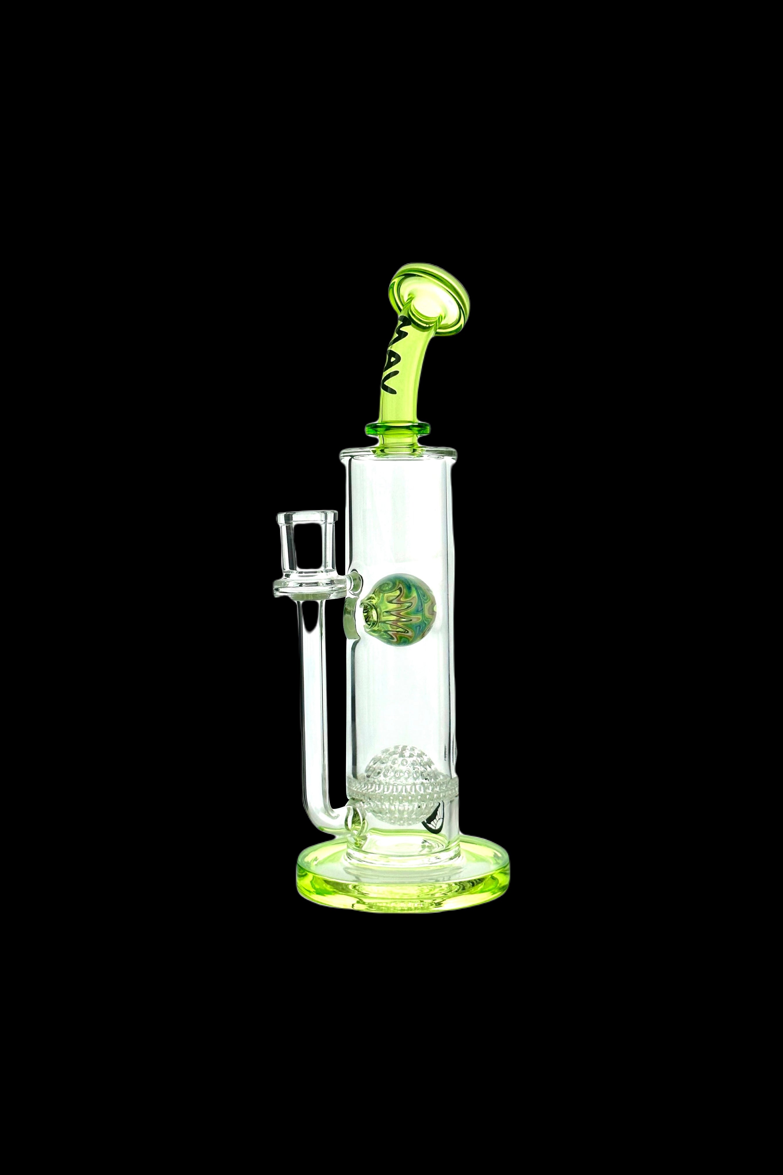 MAV Glass Eureka Honeyball Bent Neck Water Pipe - The Ultimate Smoking Experience