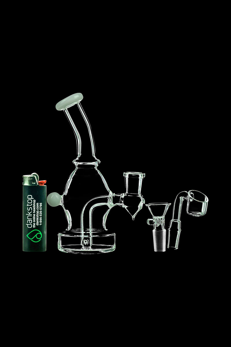 Stunning Curved Dab Rig with Vibrant Colored Accents