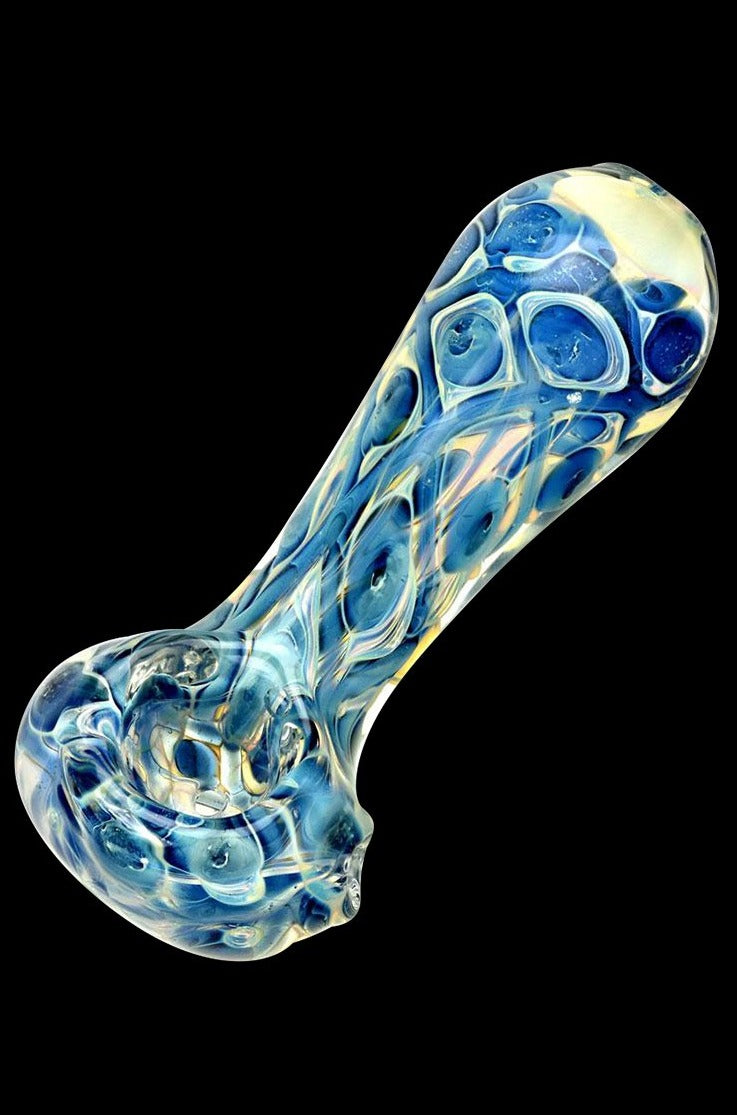 Stunning Fumed Bubble Weave Glass Hand Pipe