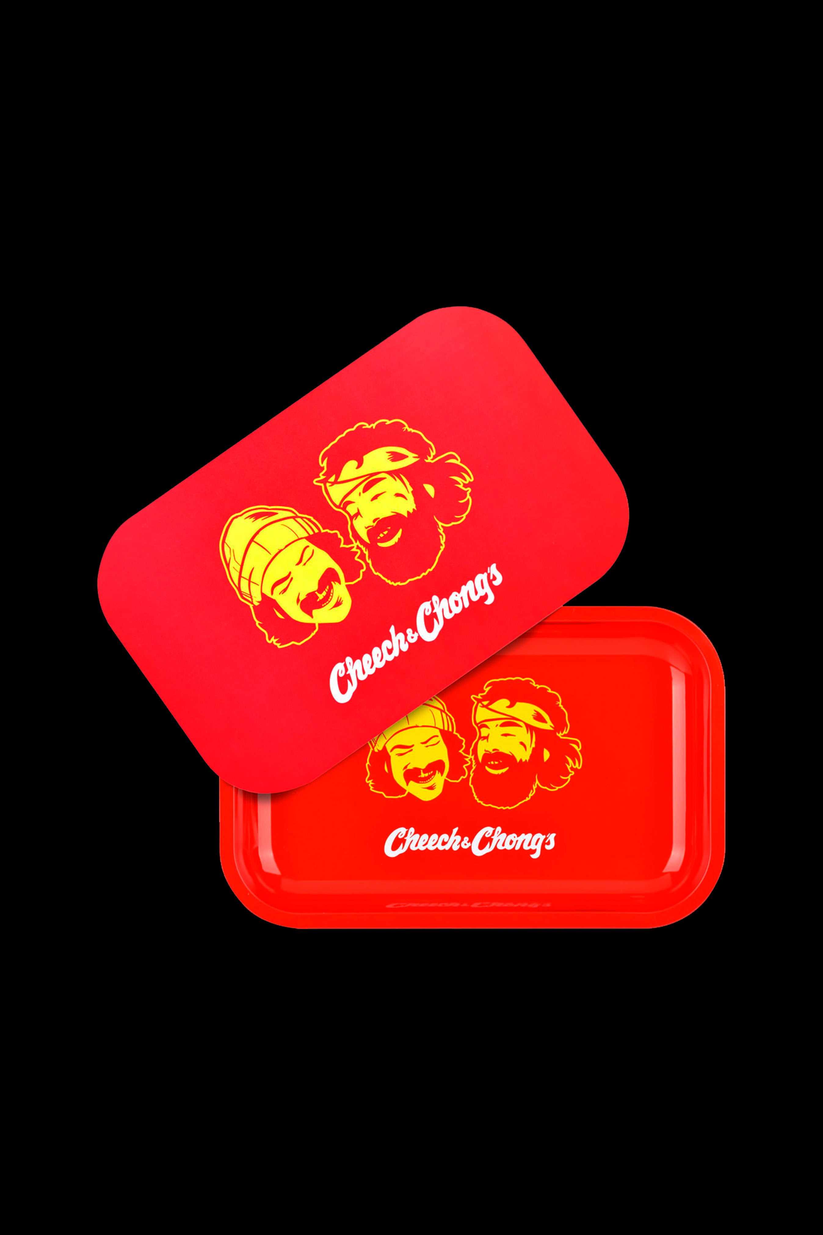 Cheech & Chong x Pulsar Red Faces Metal Rolling Tray with Lid - An Epic Stoner Essential