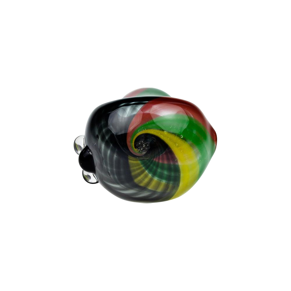 G-Spot Black Rasta Stripes Glass Spoon Pipe - Premium Smoking Delight