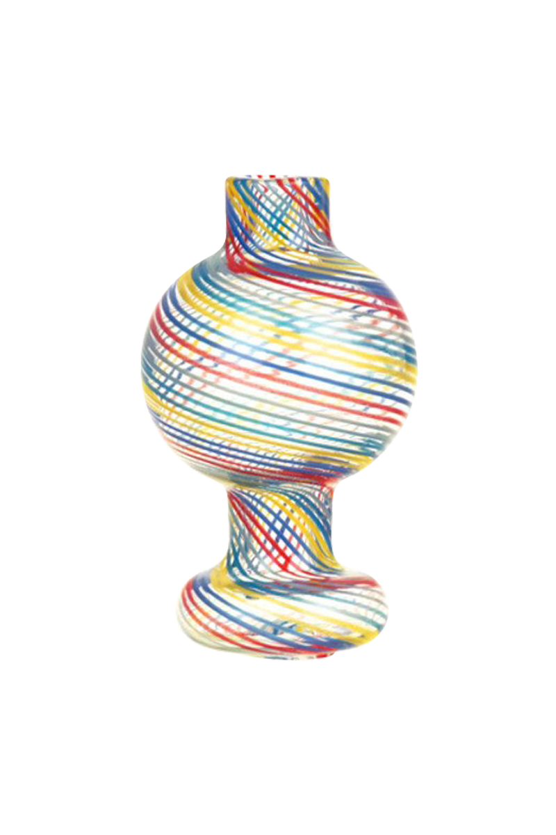 Colorful Pin Striped Glass Ball Carb Cap - Elevate Your Dabbing!