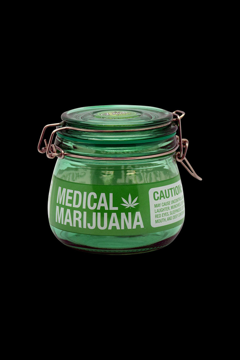 Premium Medical Marijuana Resealable Glass Jar - Keep Your Herbs Fresh!