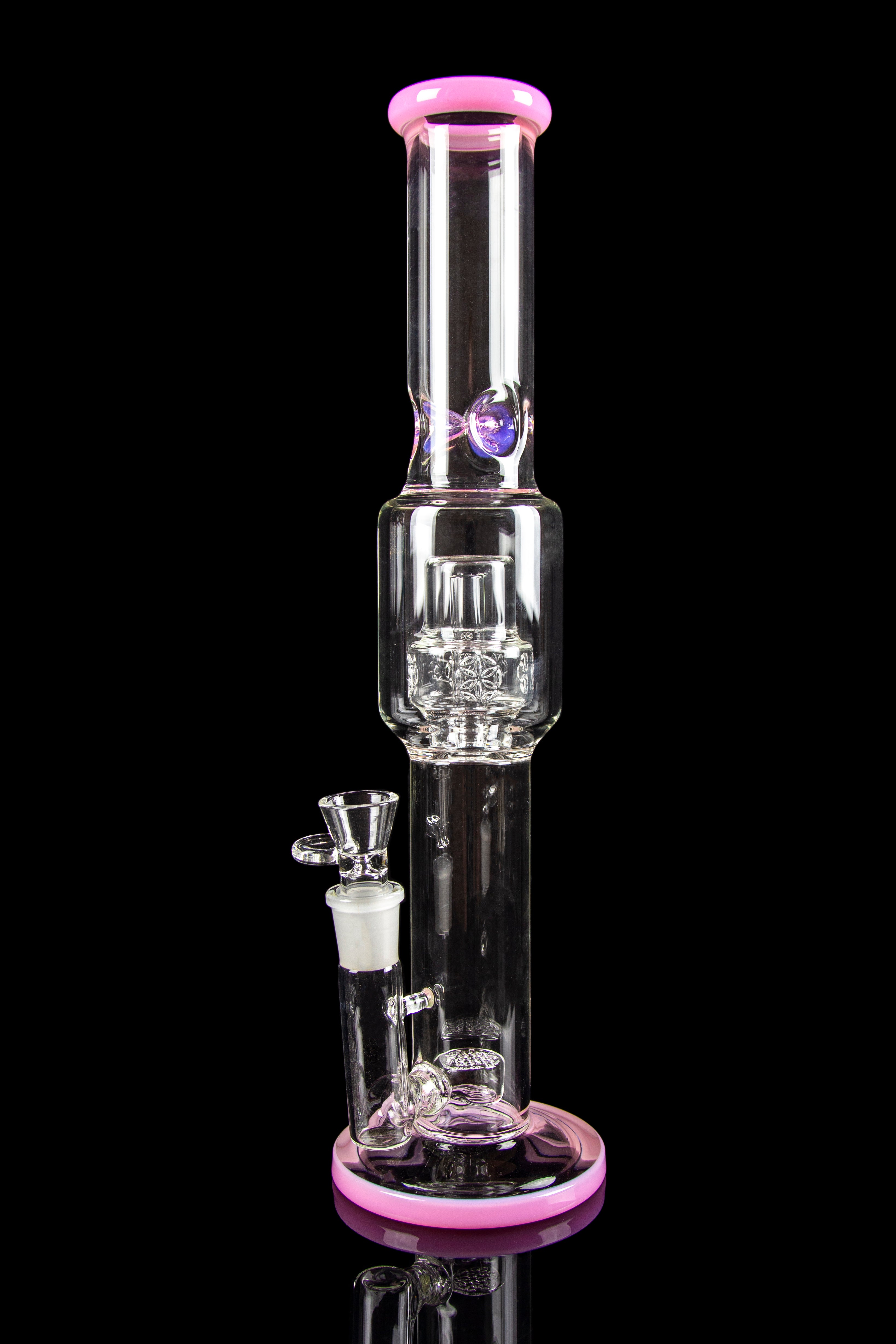 Calibear Tree of Life Straight Tube Water Pipe - A Timeless Smoking Companion
